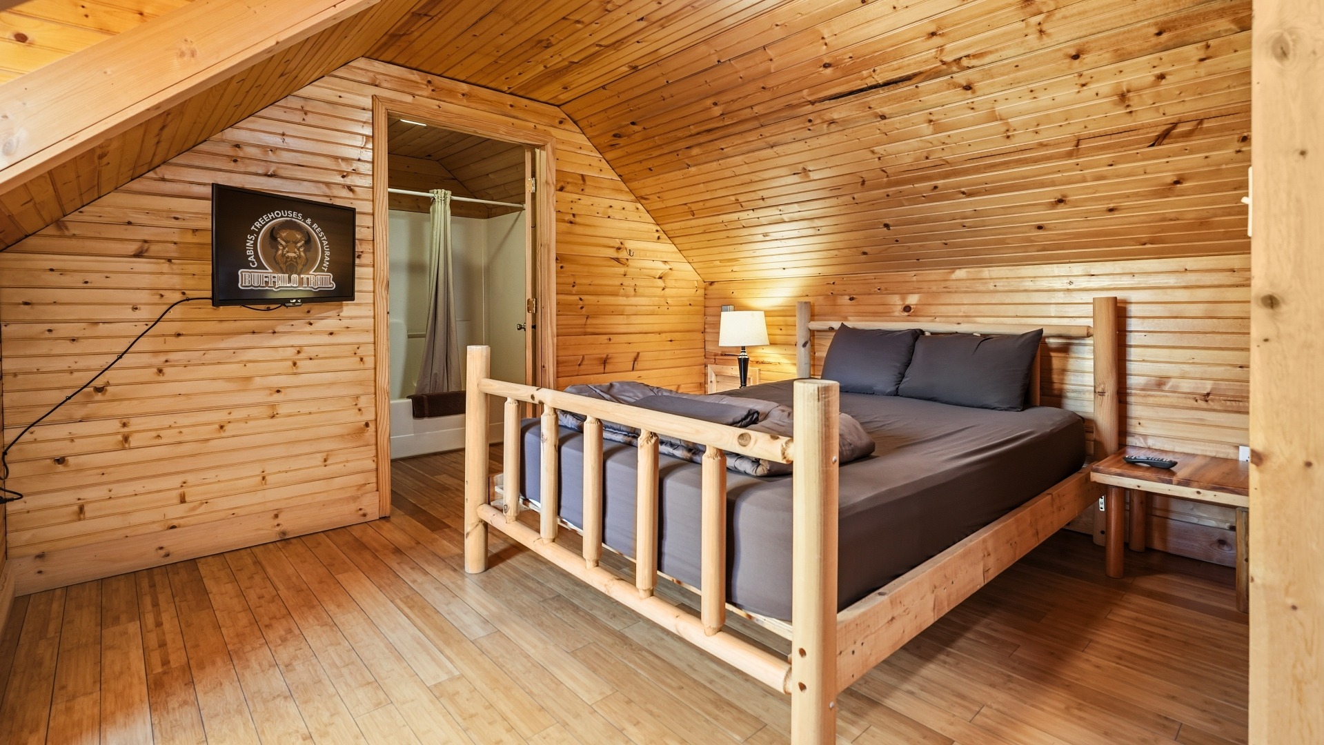 Hillbilly Hotel B loft bedroom at Buffalo Trail Resort