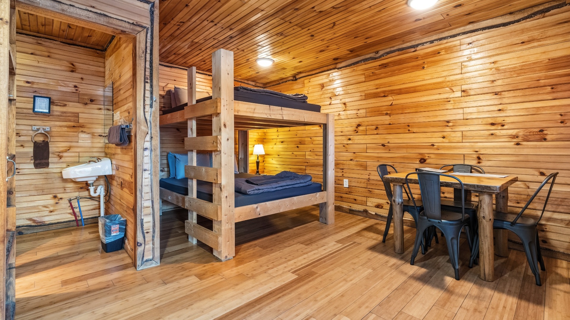 Bunk beds and dining area