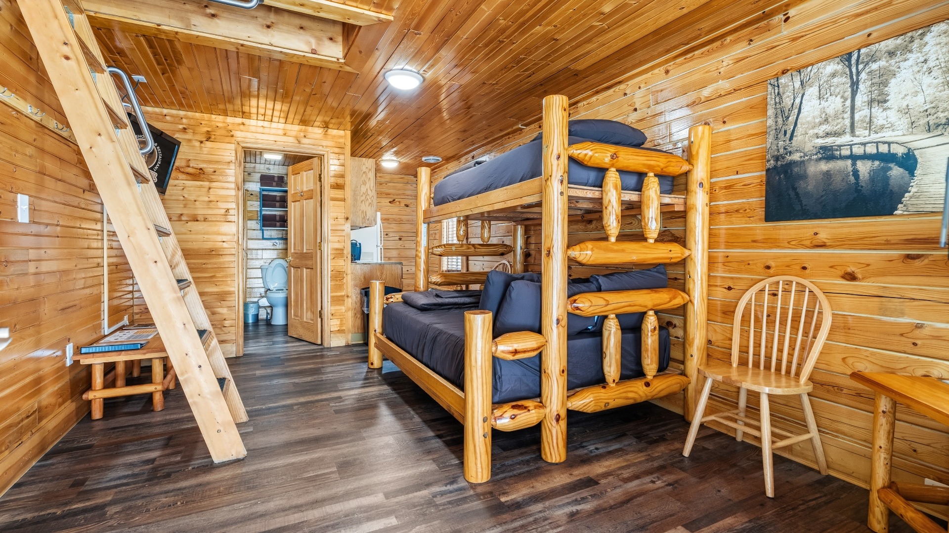 Bunk beds with loft ladder