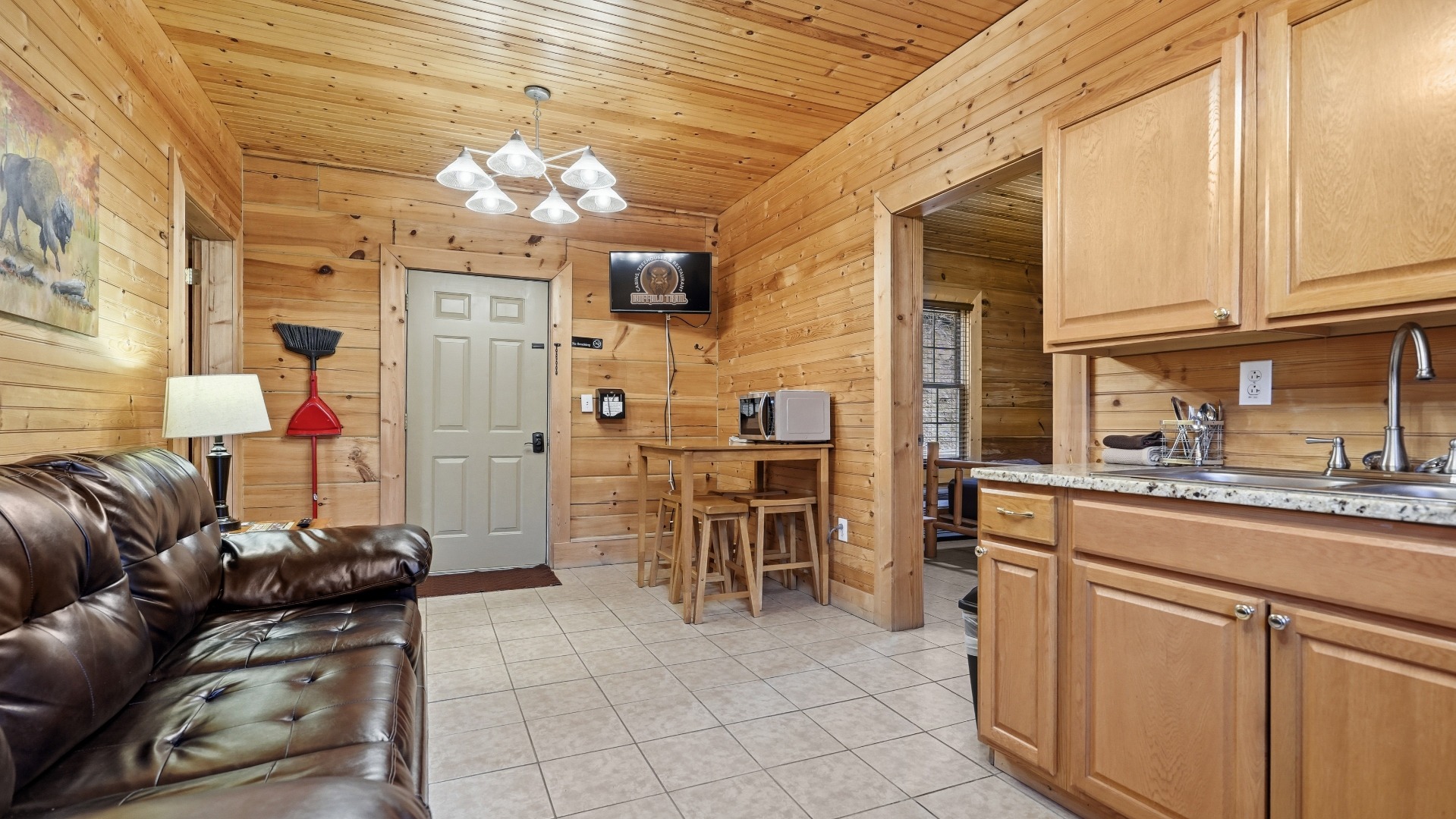 Open living area with kitchen