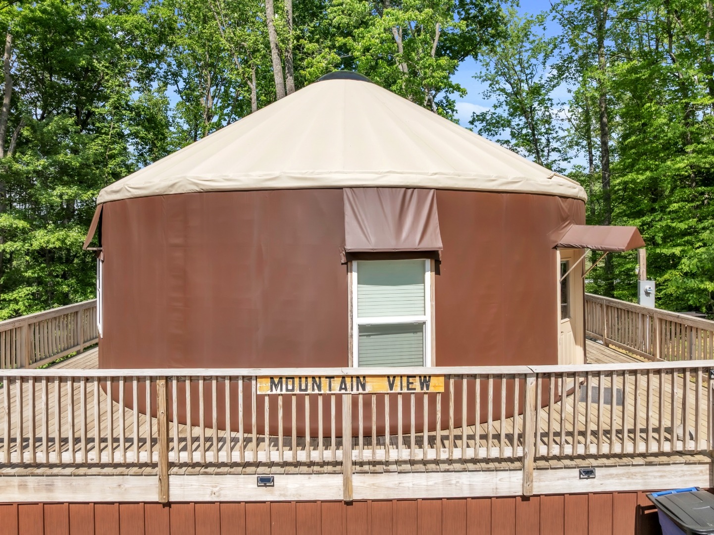 Mountain View Yurt exterior on deck