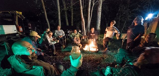 Campfire at the campground